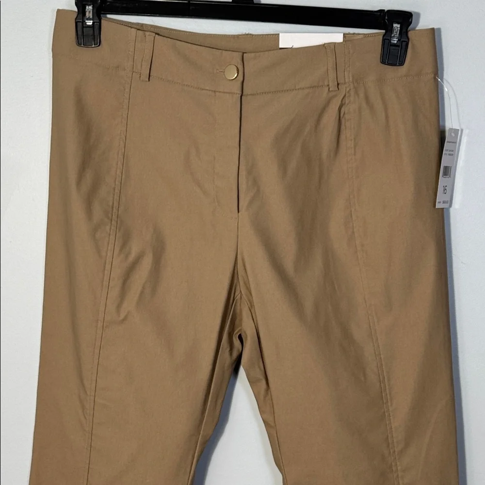 Rafaella Pants Tan Cropped High Rise in Size 16 ‎ NWT